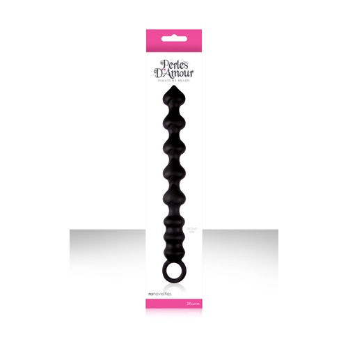 купить Анальная цепочка из силикона PERLES D'AMOUR черная в интернет-магазине интим товаров «Штучки»