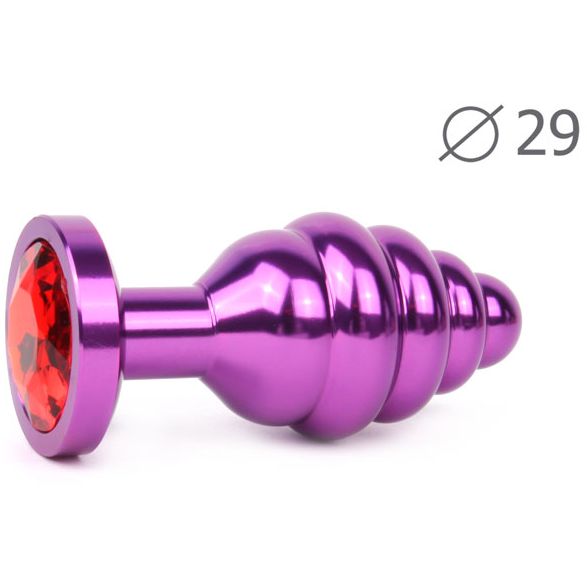 купить Втулка анальная VIOLET PLUG SMALL (фиолетовая), L 71 мм D 29 мм, вес 60г, цвет кристалла красный в интернет-магазине интим товаров «Штучки»