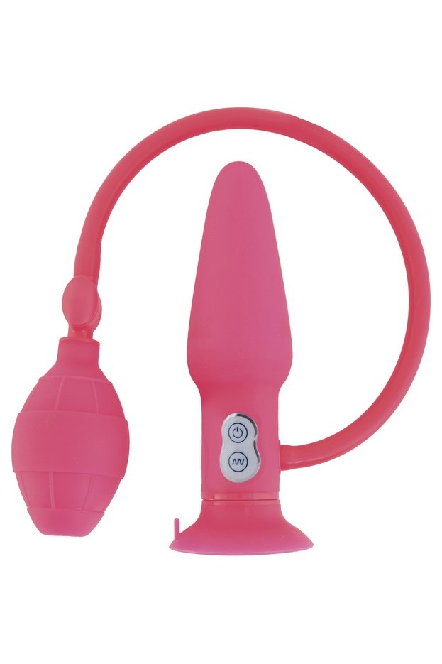 купить Надувная анальная втулка TOYFA POPO Pleasure с вибрацией, розовая в интернет-магазине интим товаров «Штучки»