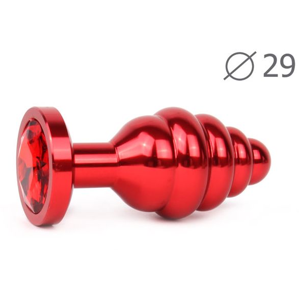 купить Втулка анальная RED PLUG SMALL (красная), L 71 мм D 29 мм, вес 60г, цвет кристалла красный в интернет-магазине интим товаров «Штучки»