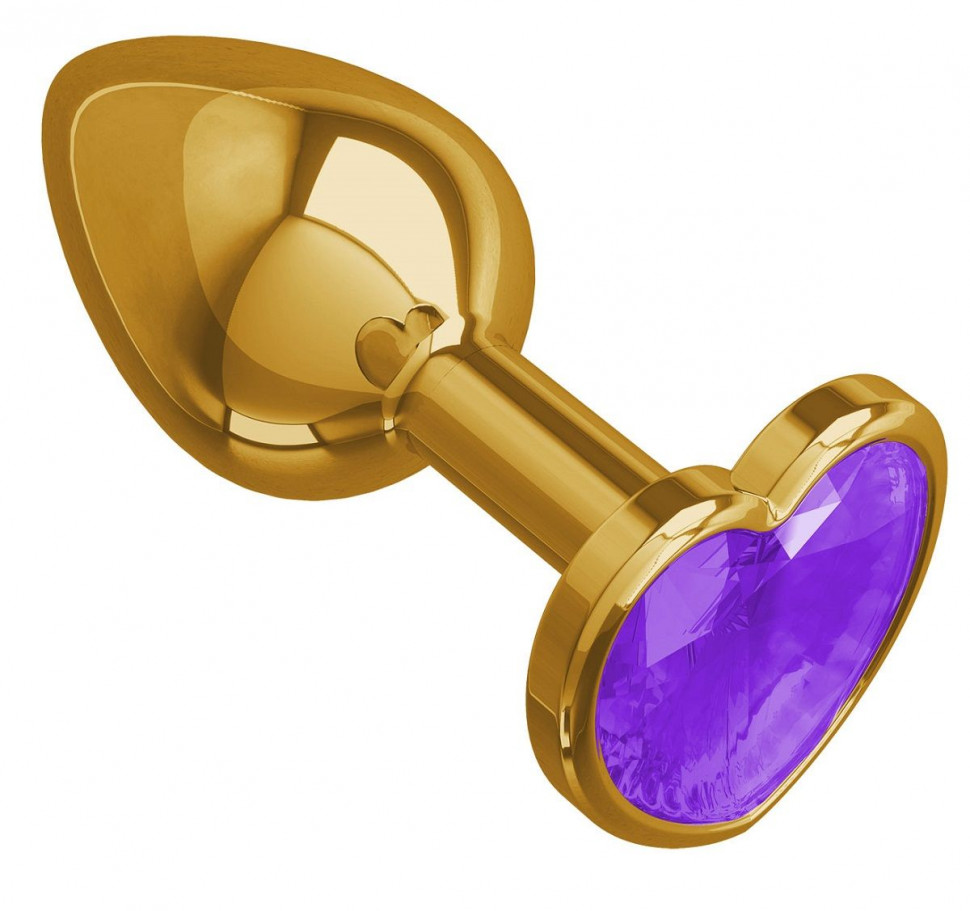 купить Втулка золото с фиолетовым кристаллом в интернет-магазине интим товаров «Штучки»