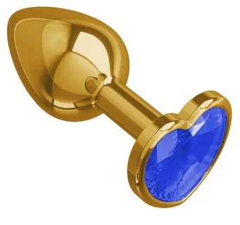 купить Втулка золото с синим кристаллом в интернет-магазине интим товаров «Штучки»