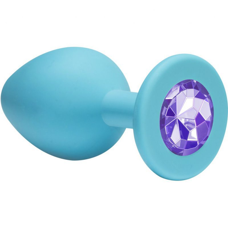 купить Анальная пробка Emotions Cutie Small Turquoise light purple crystal в интернет-магазине интим товаров «Штучки»
