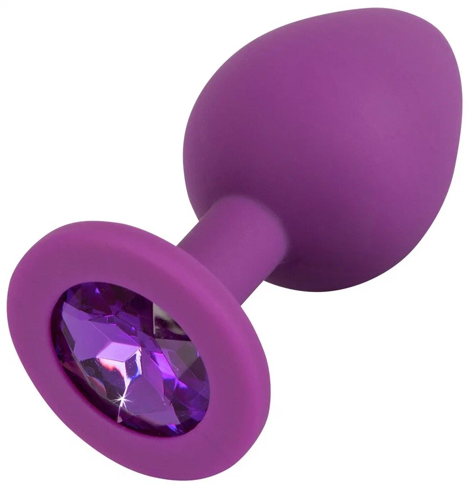 купить Анальная втулка с фиолетовым кристаллом Colorful Joy фиолетовая в интернет-магазине интим товаров «Штучки»