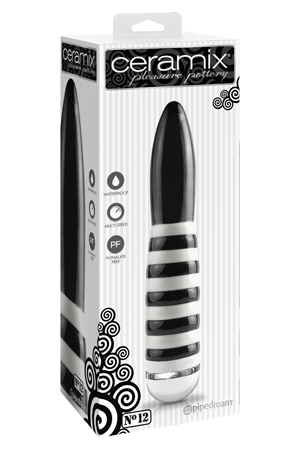 купить Вибромассажер CERAMIX NO 12 керамический черно-белый в интернет-магазине интим товаров «Штучки»