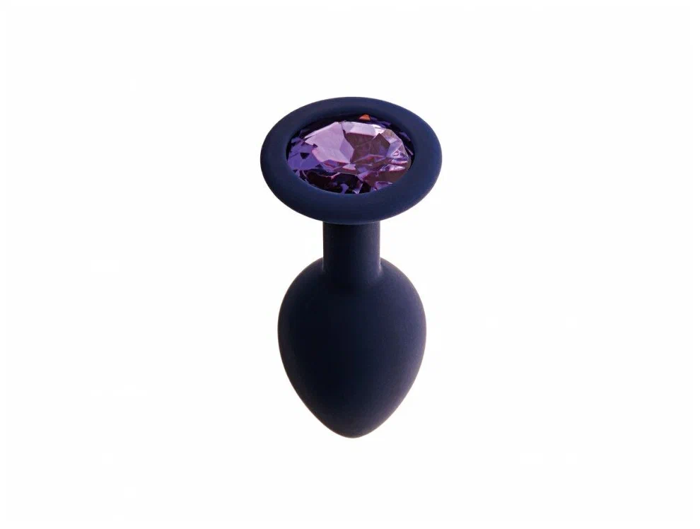 купить Анальная пробка с кристаллом Gamma, цвет черничный + фиолетовый кристалл, 06135M в интернет-магазине интим товаров «Штучки»