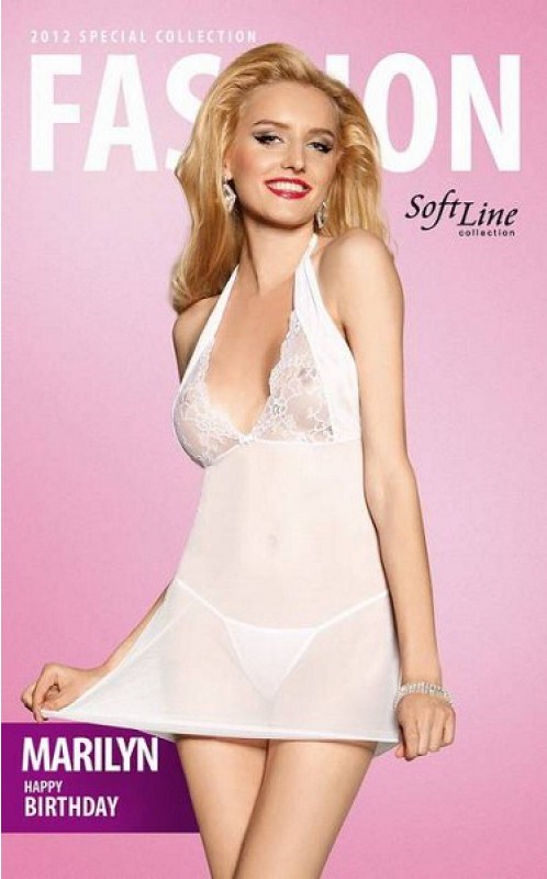Лаура - Ночная сорочка и стринги, белый, XL 5591185824 - Soft Line collection - Сорочки, комбинации - Купить