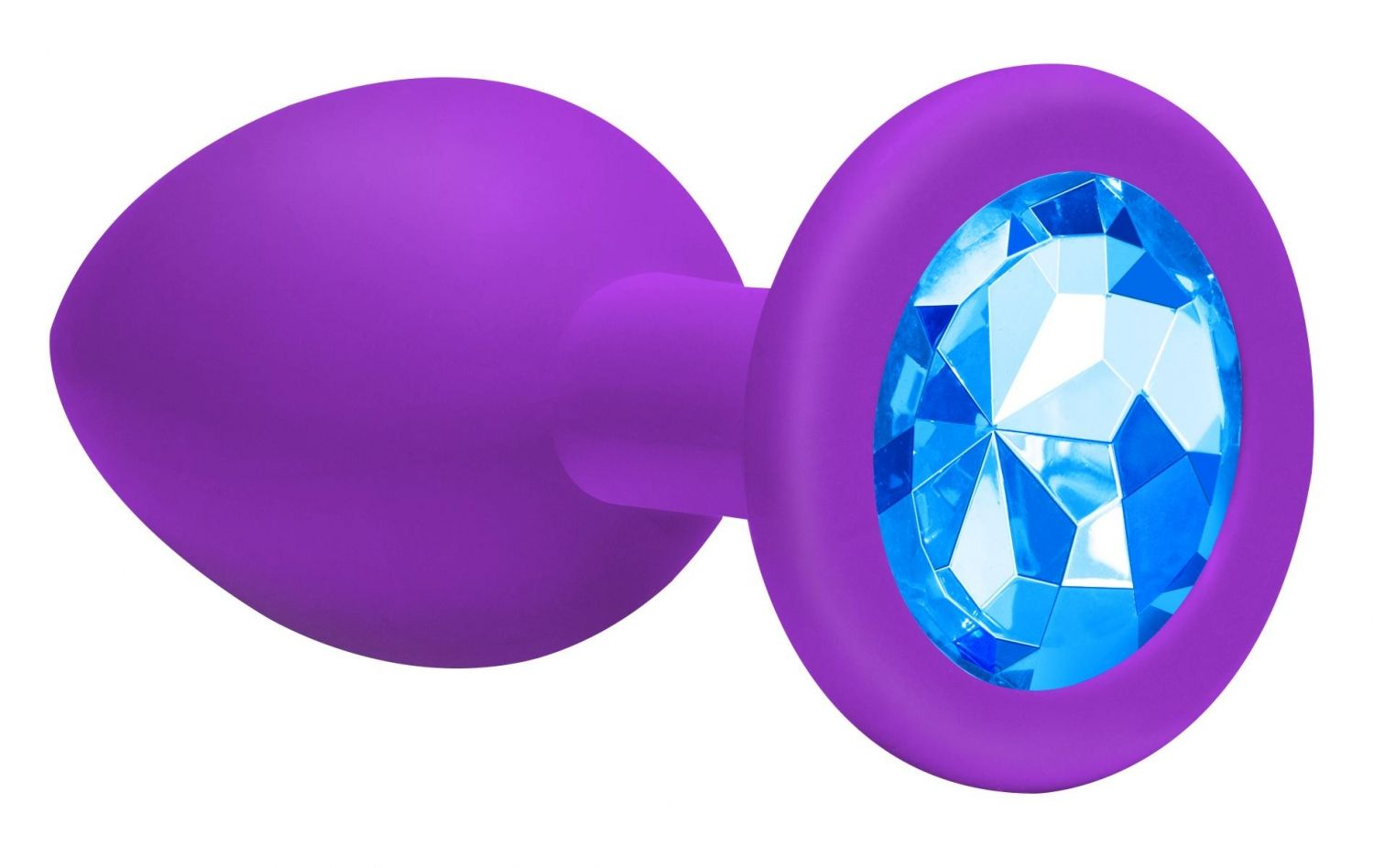 купить Анальная пробка Emotions Cutie Medium Purple light blue crystal в интернет-магазине интим товаров «Штучки»
