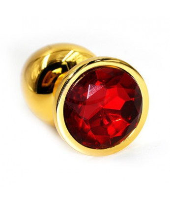 купить Втулка Золото средняя (круглая) с красным кристаллом в интернет-магазине интим товаров «Штучки»