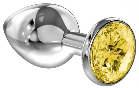 купить Анальная пробка Diamond Yellow Sparkle Small в интернет-магазине интим товаров «Штучки»