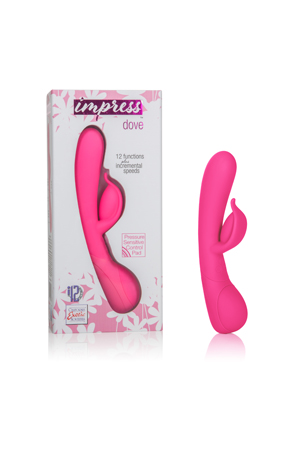 купить Вибромассажер Impress™ Dove со стимуляцией клитора розовый в интернет-магазине интим товаров «Штучки»