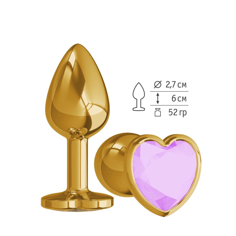 купить Втулка золото с сиреневым  кристаллом в интернет-магазине интим товаров «Штучки»