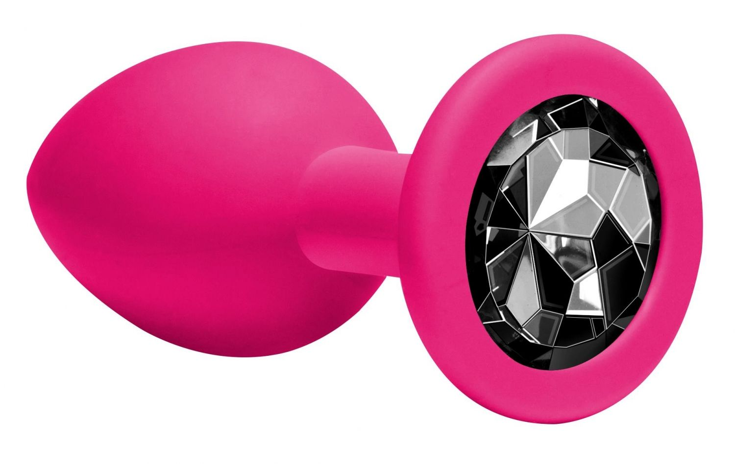 купить Анальная пробка Emotions Cutie Medium Pink black crystal в интернет-магазине интим товаров «Штучки»