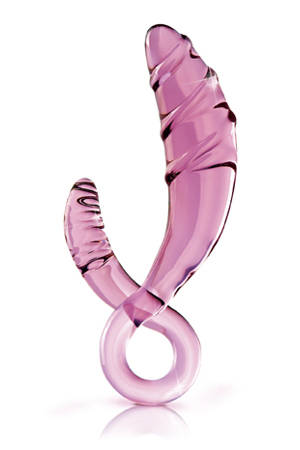 купить Фаллоимитатор стеклянный 2-в1  розовый  ICICLES №30 в интернет-магазине интим товаров «Штучки»