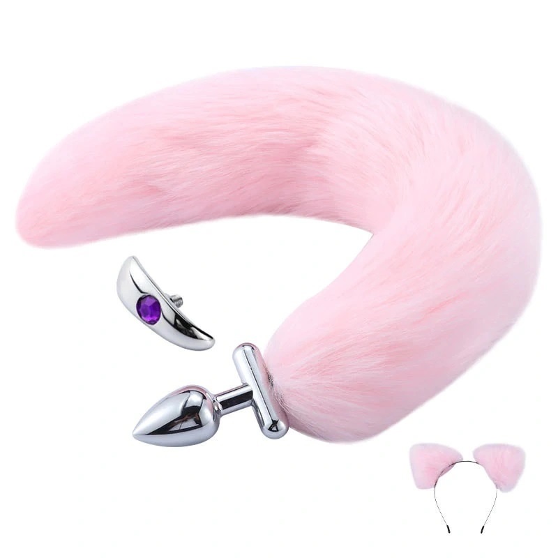 купить Набор ушки + лисий хвост розовый в интернет-магазине интим товаров «Штучки»