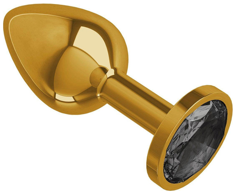 купить Втулка Золото средняя (круглая) с черным кристаллом в интернет-магазине интим товаров «Штучки»