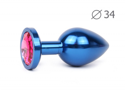 купить BLUE PLUG MEDIUM (втулка анальная), L 82 мм D 34 мм, вес 100г, цвет кристалла рубиновый, в интернет-магазине интим товаров «Штучки»