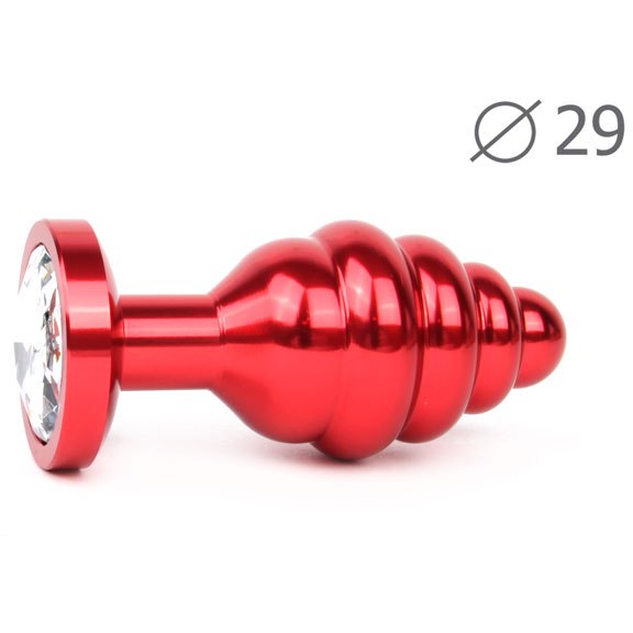 купить Втулка анальная RED PLUG SMALL (красная), L 71 мм D 29 мм, вес 60г, цвет кристалла бесцветный в интернет-магазине интим товаров «Штучки»