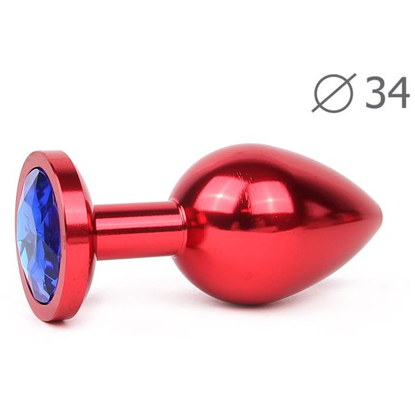 купить RED PLUG MEDIUM (втулка анальная), L 82 мм D 34 мм, вес 100г, цвет кристалла синий, в интернет-магазине интим товаров «Штучки»