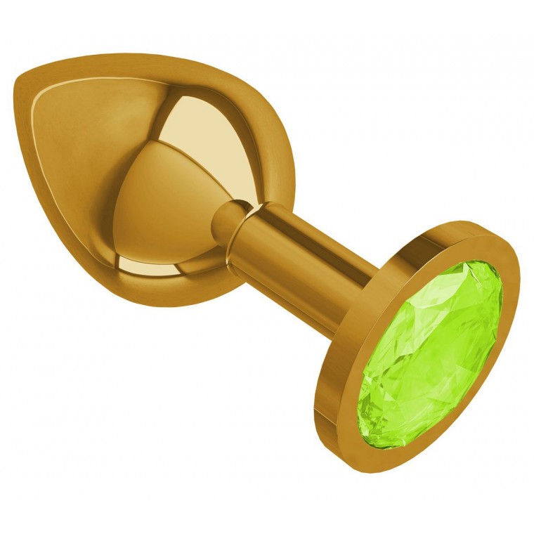 купить Втулка Золото Spiral с кристаллом цвета лайма в интернет-магазине интим товаров «Штучки»