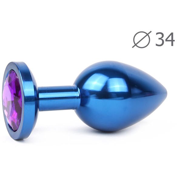 купить BLUE PLUG MEDIUM (втулка анальная), L 82 мм D 34 мм, вес 100г, цвет кристалла фиолетовый, в интернет-магазине интим товаров «Штучки»
