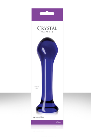 купить Анальный стимулятор Crystal - Droplets из стекла голубой в интернет-магазине интим товаров «Штучки»
