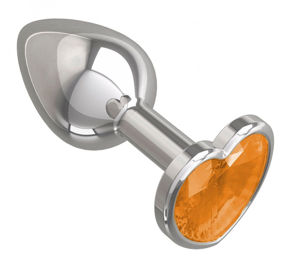 купить Втулка серебро с оранжевым кристаллом в интернет-магазине интим товаров «Штучки»