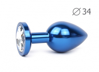 купить BLUE PLUG MEDIUM (втулка анальная), L 82 мм D 34 мм, вес 100г, цвет кристалла бесцветный, в интернет-магазине интим товаров «Штучки»