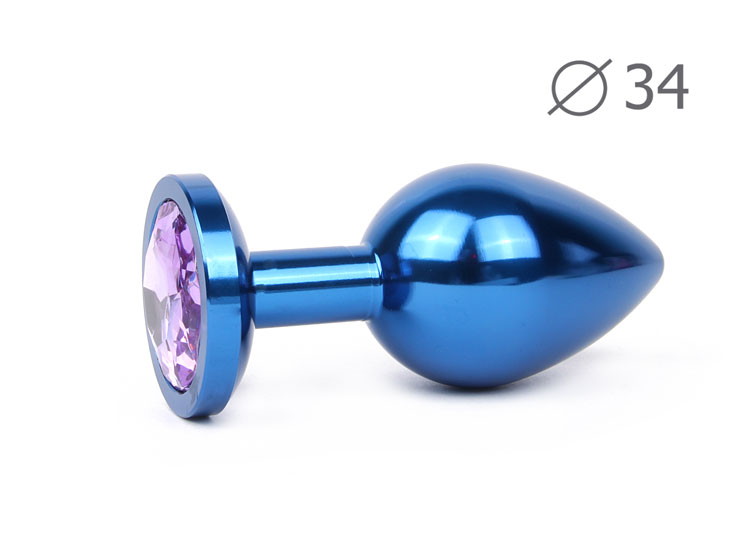 купить BLUE PLUG MEDIUM (втулка анальная), L 82 мм D 34 мм, вес 100г, цвет кристалла светло-фиолетовый, в интернет-магазине интим товаров «Штучки»