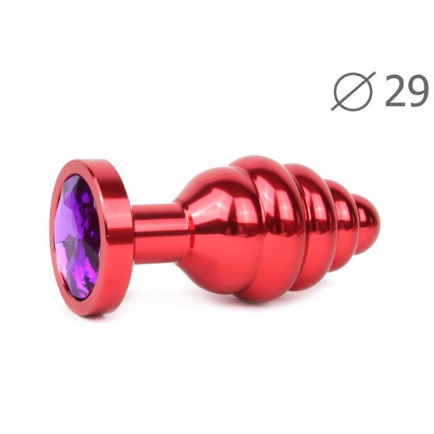 купить Втулка анальная RED PLUG SMALL (красная), L 71 мм D 29 мм, вес 60г, цвет кристалла фиолетовый в интернет-магазине интим товаров «Штучки»