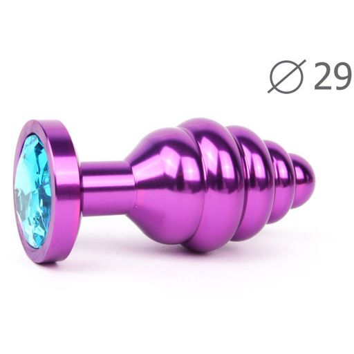 купить Втулка анальная VIOLET PLUG SMALL (фиолетовая), L 71 мм D 29 мм, вес 60г, цвет кристалла голубой в интернет-магазине интим товаров «Штучки»