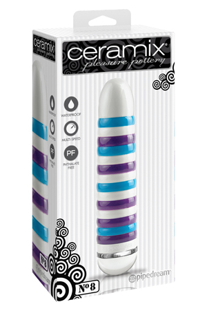 купить Вибромассажер CERAMIX NO 8 керамический бирюзово-фиолетовый в интернет-магазине интим товаров «Штучки»