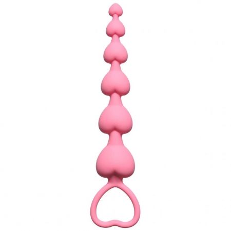 купить Анальная цепочка Heart's Beads Pink в интернет-магазине интим товаров «Штучки»
