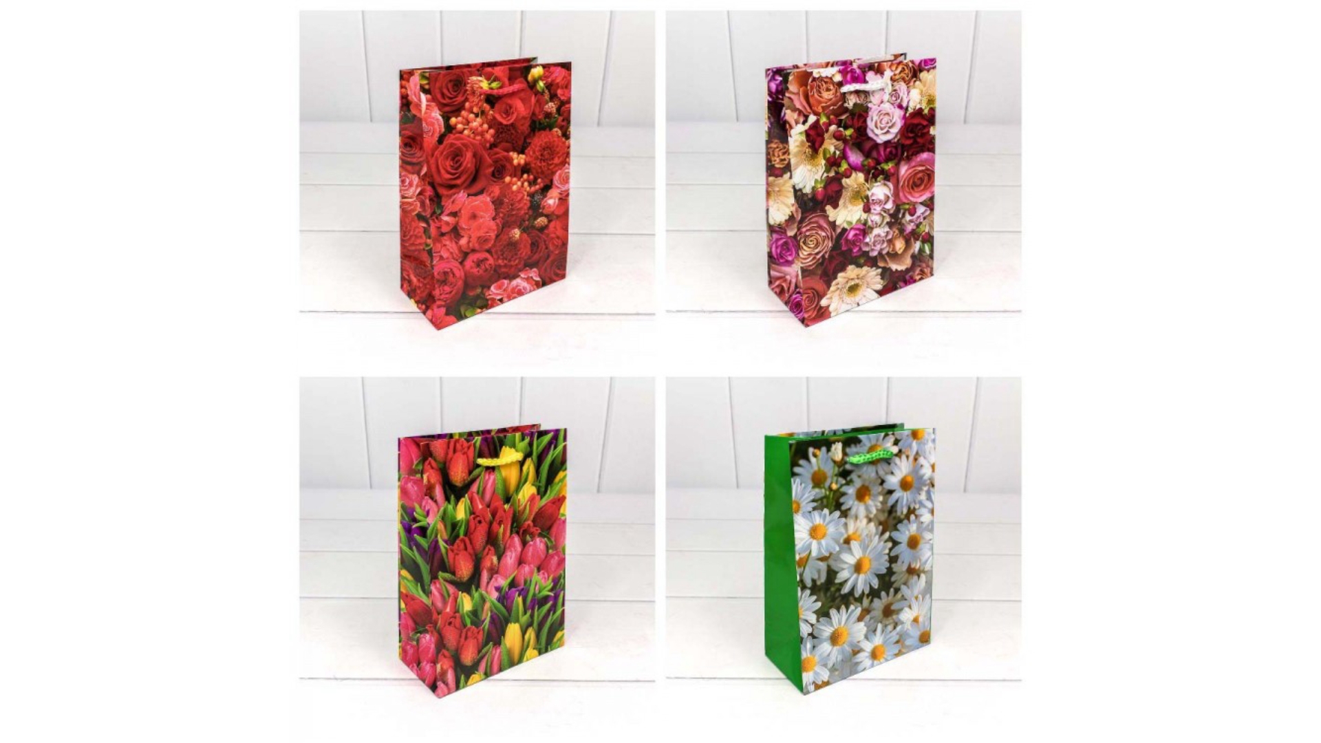 купить Пакет подарочный ламинированный Цветы 20*30*10см в интернет-магазине интим товаров «Штучки»