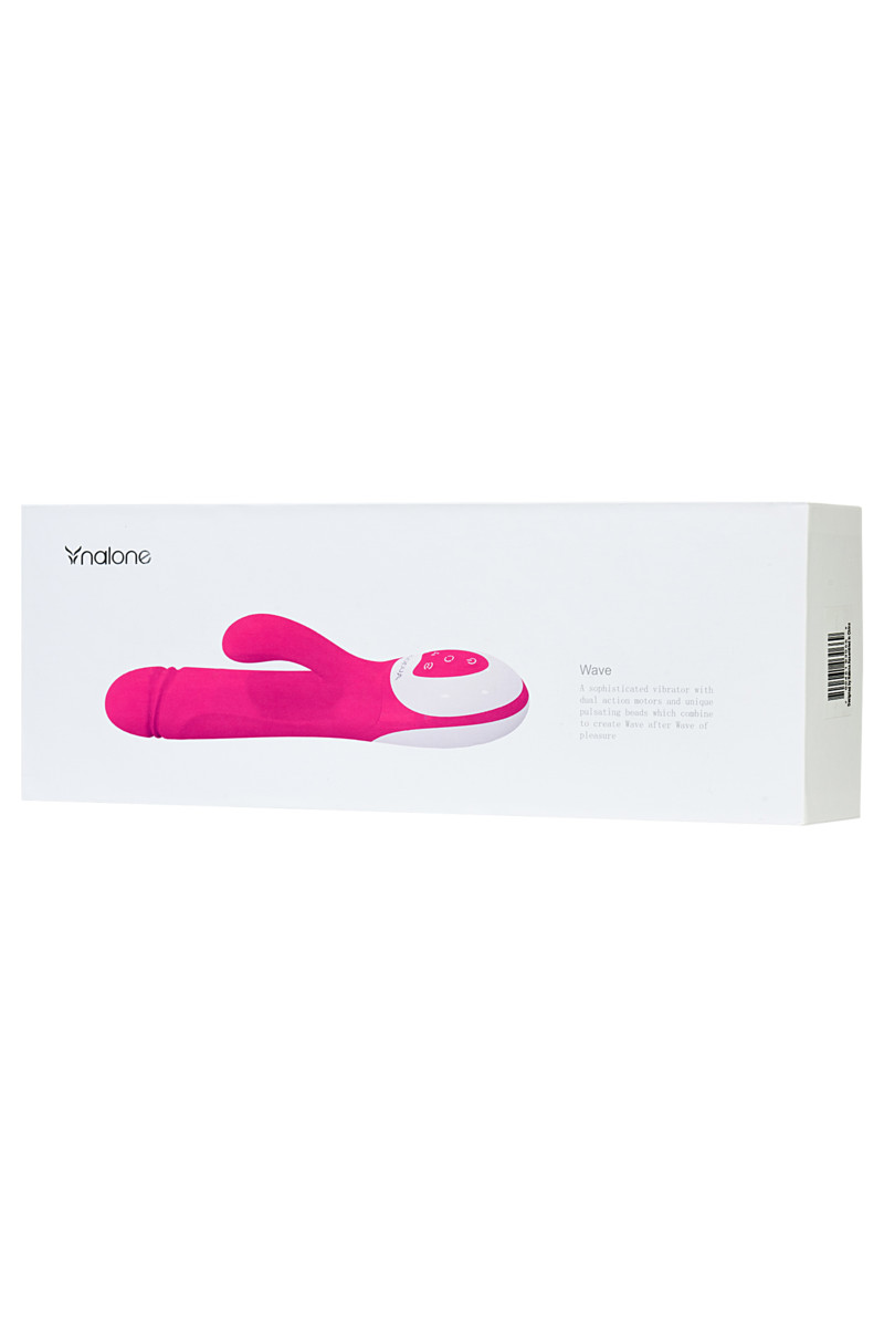 купить Вибратор с клиторальным стимулятором Nalone Wave, Силикон, Розовый, 26 см в интернет-магазине интим товаров «Штучки»