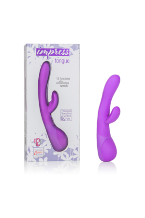 купить Вибромассажер Impress Tongue со стимуляцией клитора фиолетовый в интернет-магазине интим товаров «Штучки»