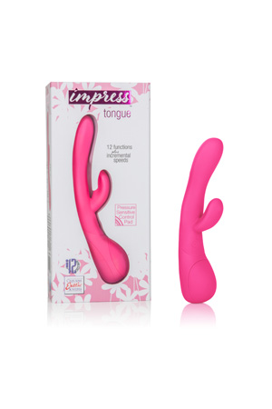 купить Вибромассажер Impress Tongue со стимуляцией клитора розовый в интернет-магазине интим товаров «Штучки»