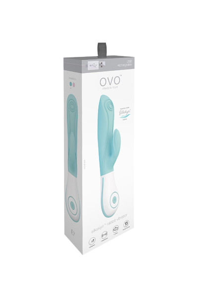 купить Вибратор OVO с клиторальным стимулятором, голубой в интернет-магазине интим товаров «Штучки»
