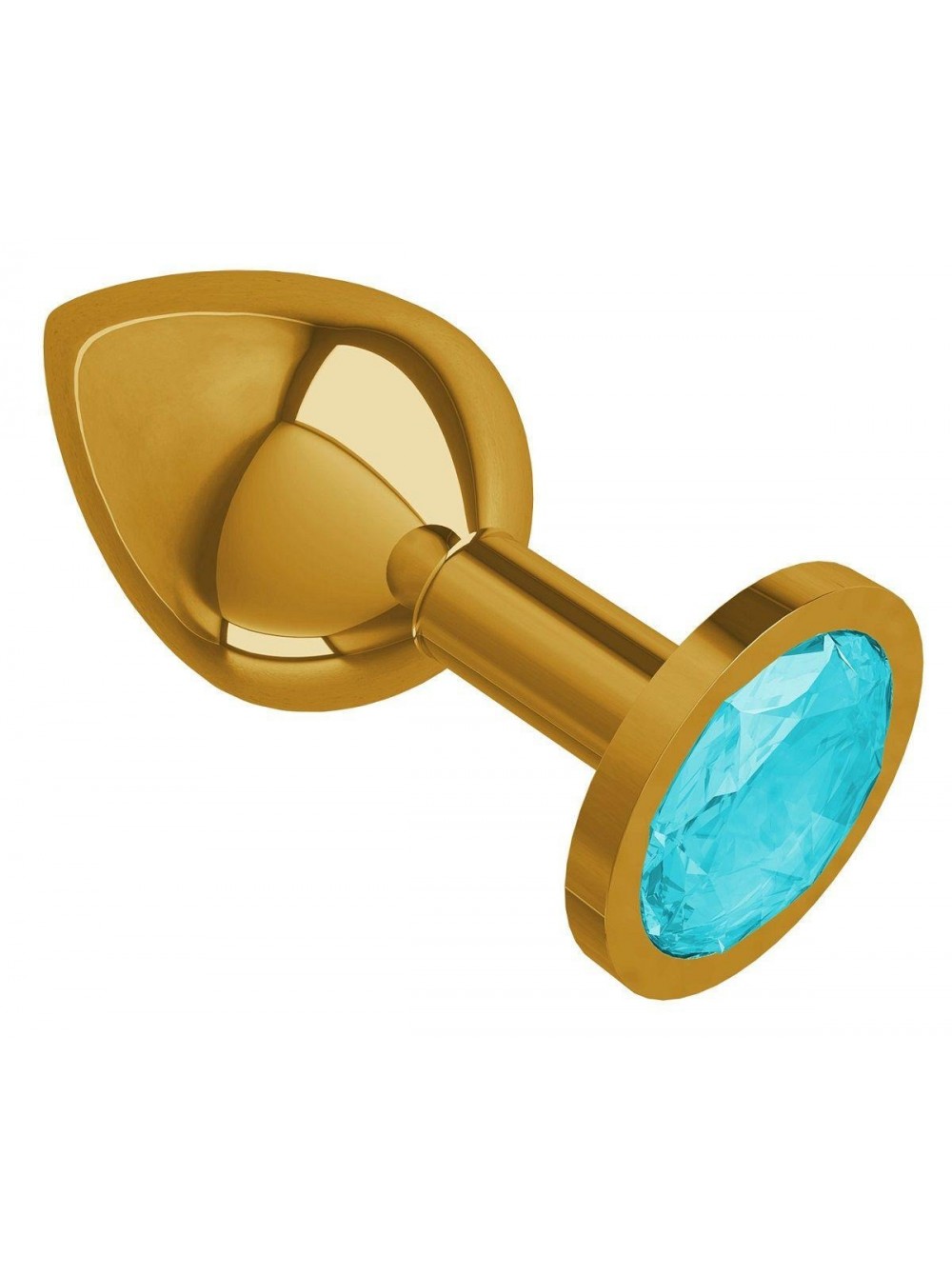 купить Втулка Золото средняя (круглая) с голубым кристаллом в интернет-магазине интим товаров «Штучки»