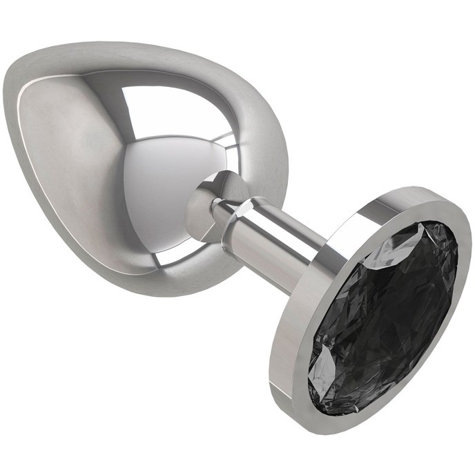 купить Втулка серебро с черным кристаллом в интернет-магазине интим товаров «Штучки»