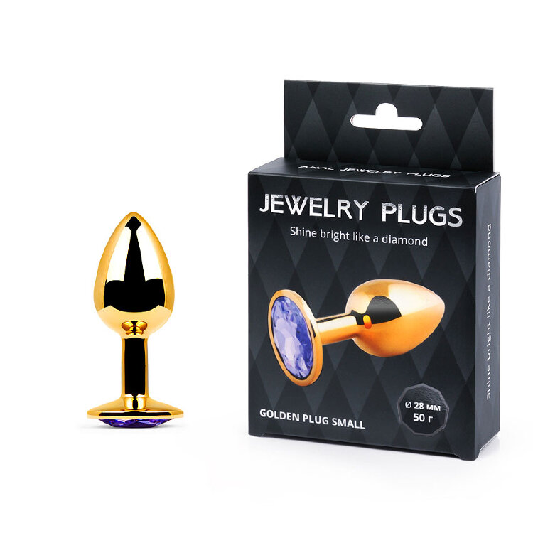 купить Втулка анальная GOLDEN PLUG SMALL, цвет кристалла светло-филетовый в интернет-магазине интим товаров «Штучки»