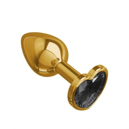 купить Втулка золото с черным кристаллом в интернет-магазине интим товаров «Штучки»