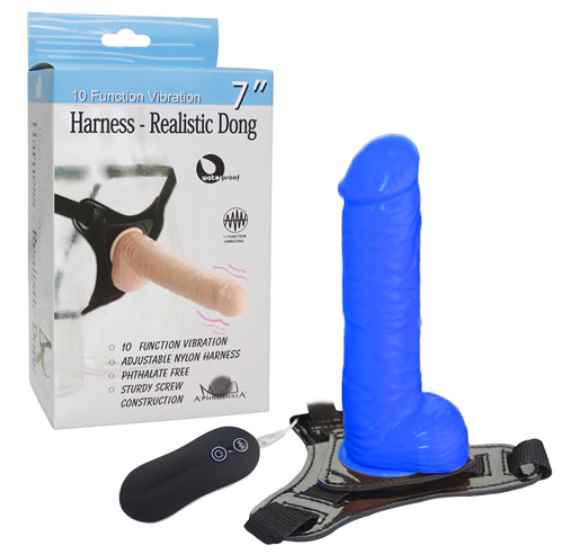 купить Страпон с вибрацией"Harness- Realistic Dong",Pink в интернет-магазине интим товаров «Штучки»