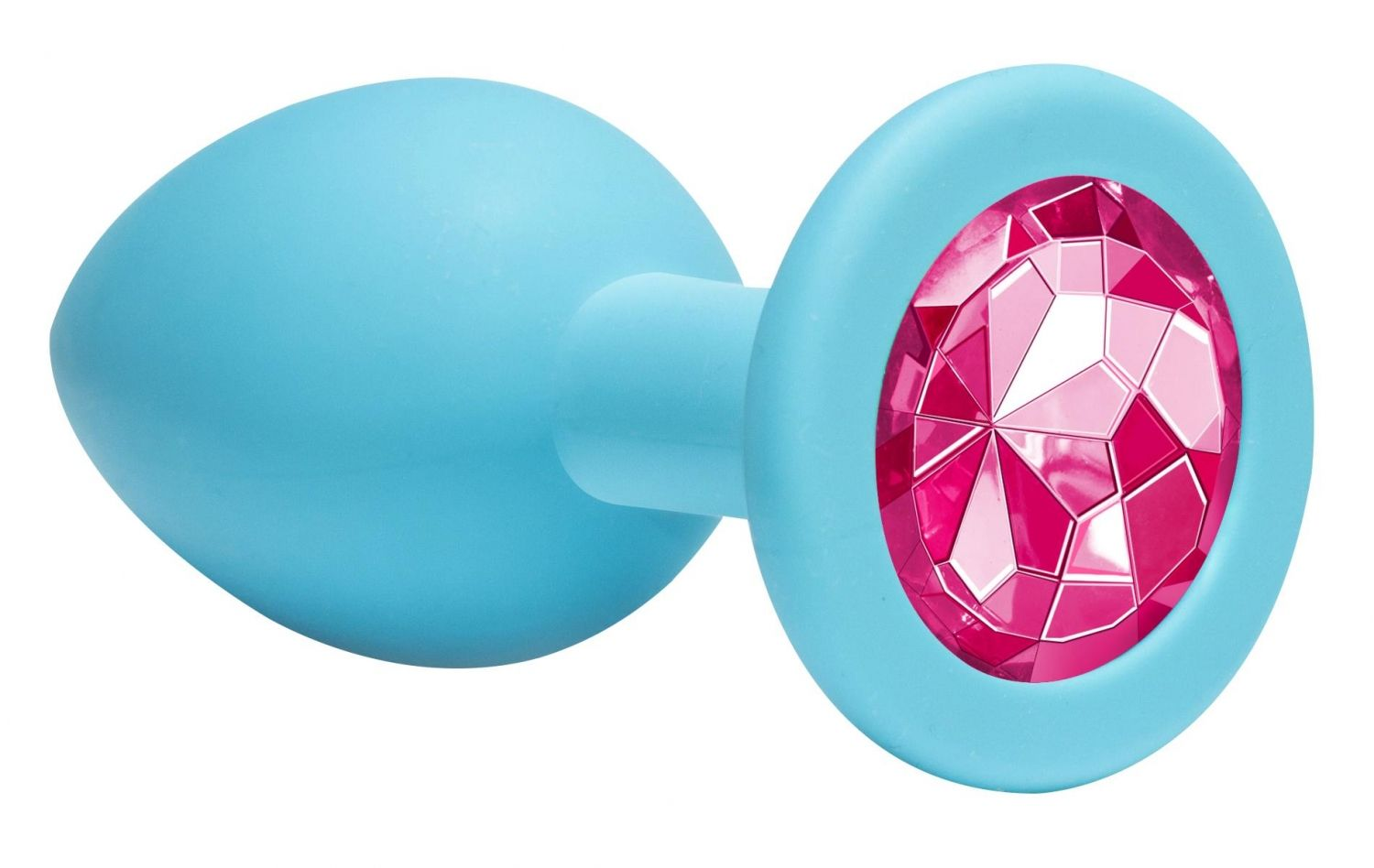 купить Анальная пробка Emotions Cutie Medium Turquoise pink crystal в интернет-магазине интим товаров «Штучки»