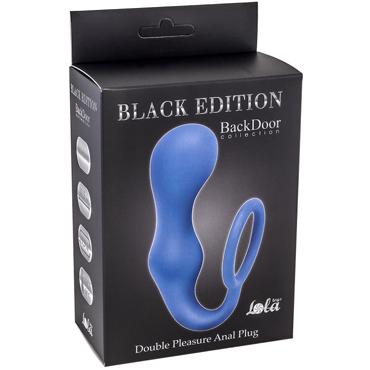 купить Эрекционное кольцо с анальной пробкой Double Pleasure Anal Plug Blue в интернет-магазине интим товаров «Штучки»