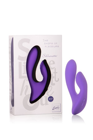 купить Вибромассажер двойной SILHOUETTE S17 перезаряжаемый фиолетовый в интернет-магазине интим товаров «Штучки»