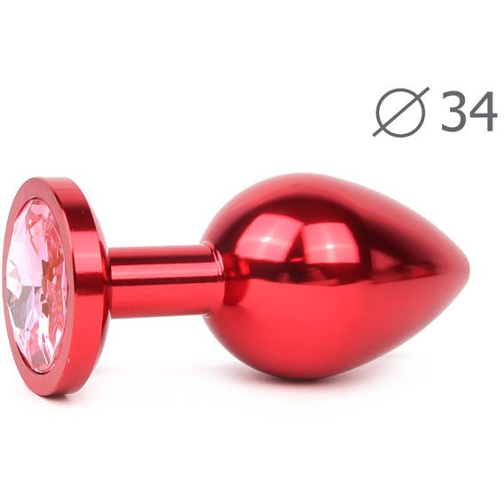 купить RED PLUG MEDIUM Втулка анальная, цвет кристалла розовый в интернет-магазине интим товаров «Штучки»