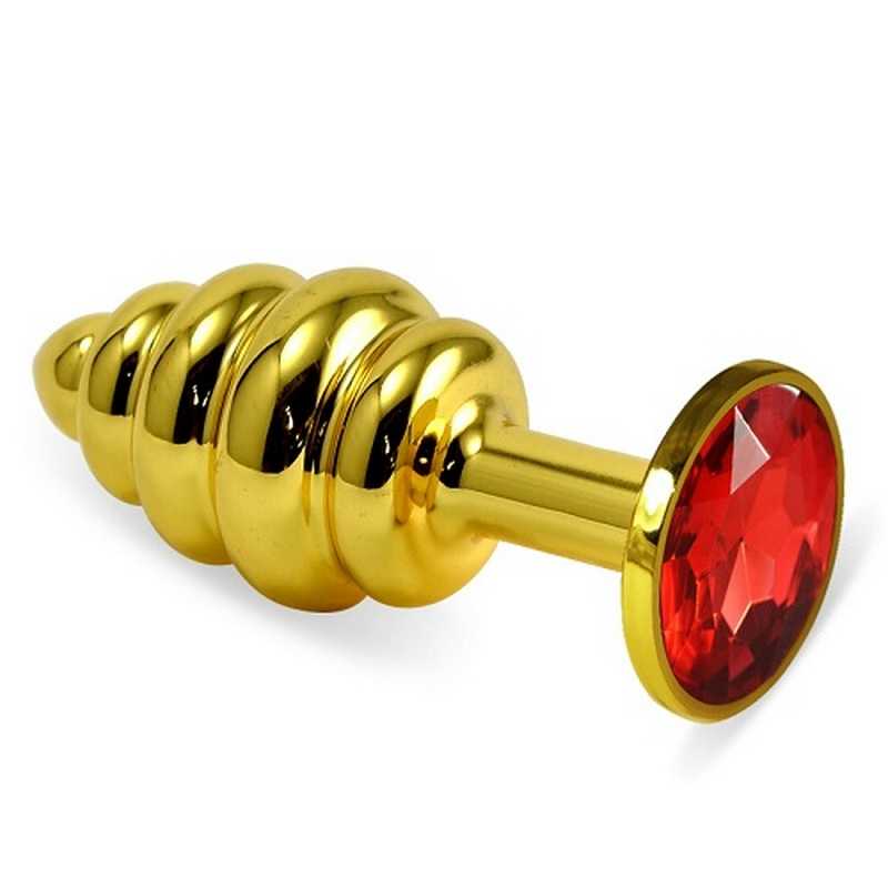 купить Втулка Золото Spiral с красным кристаллом в интернет-магазине интим товаров «Штучки»