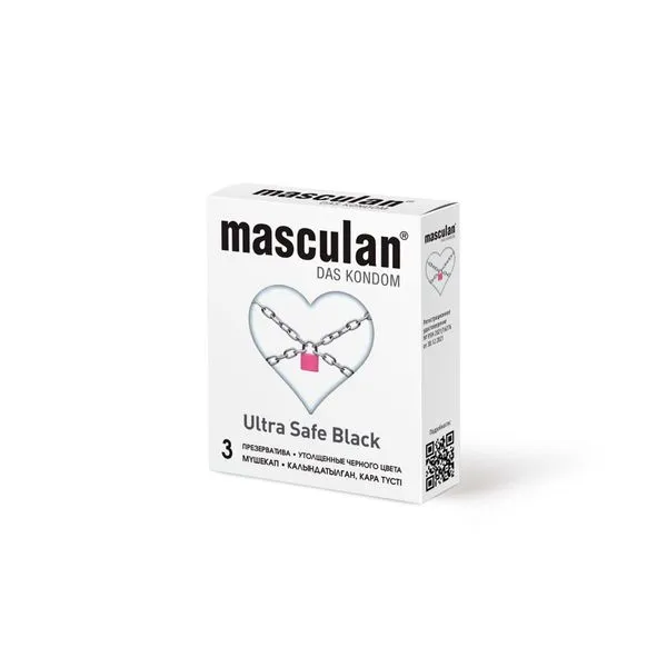 купить Презервативы MASCULAN Safe Black 3шт в интернет-магазине интим товаров «Штучки»