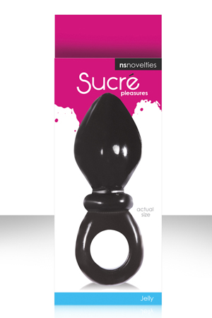 купить Анальная пробка SUCRE' с кольцом для пальца черная в интернет-магазине интим товаров «Штучки»